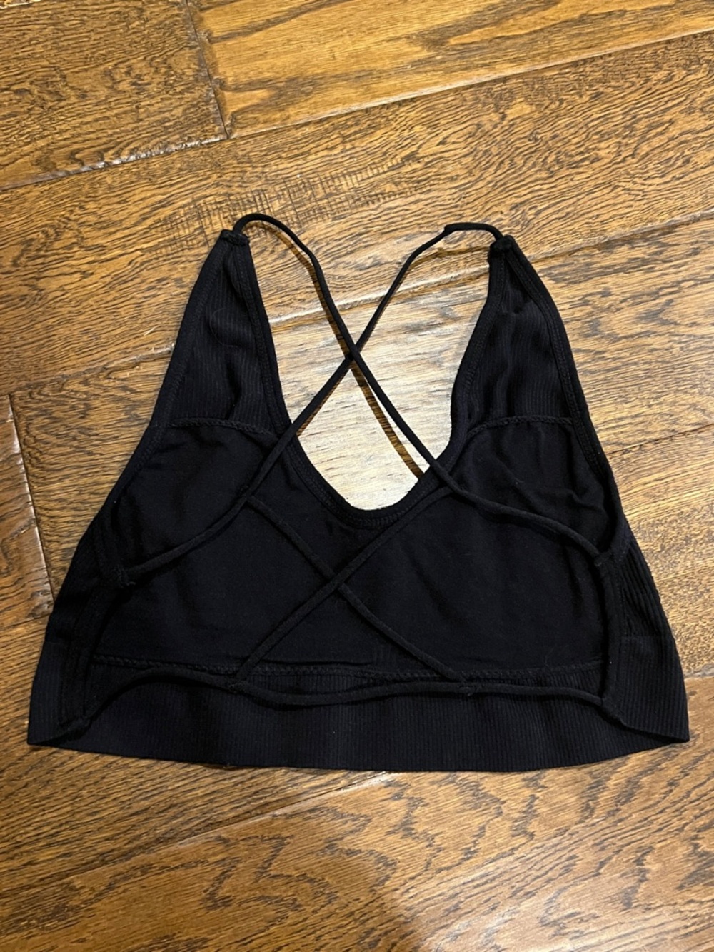 Size Large Black Ribbed Strappy Bralette - Women Intimates & Sleepwear - Picture 2 of 2
